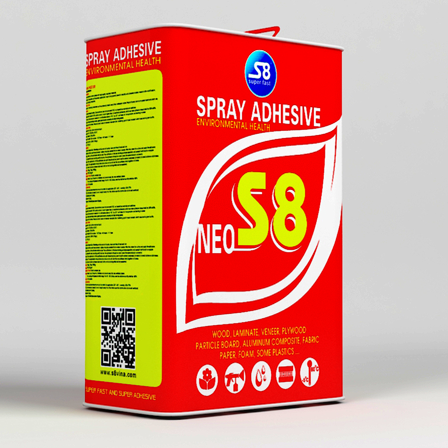 Keo phun dán gỗ nội ngoại thất xe hơi thùng 3kg - NEO S8 Nội Ngoại Thất Chịu nhiệt cao