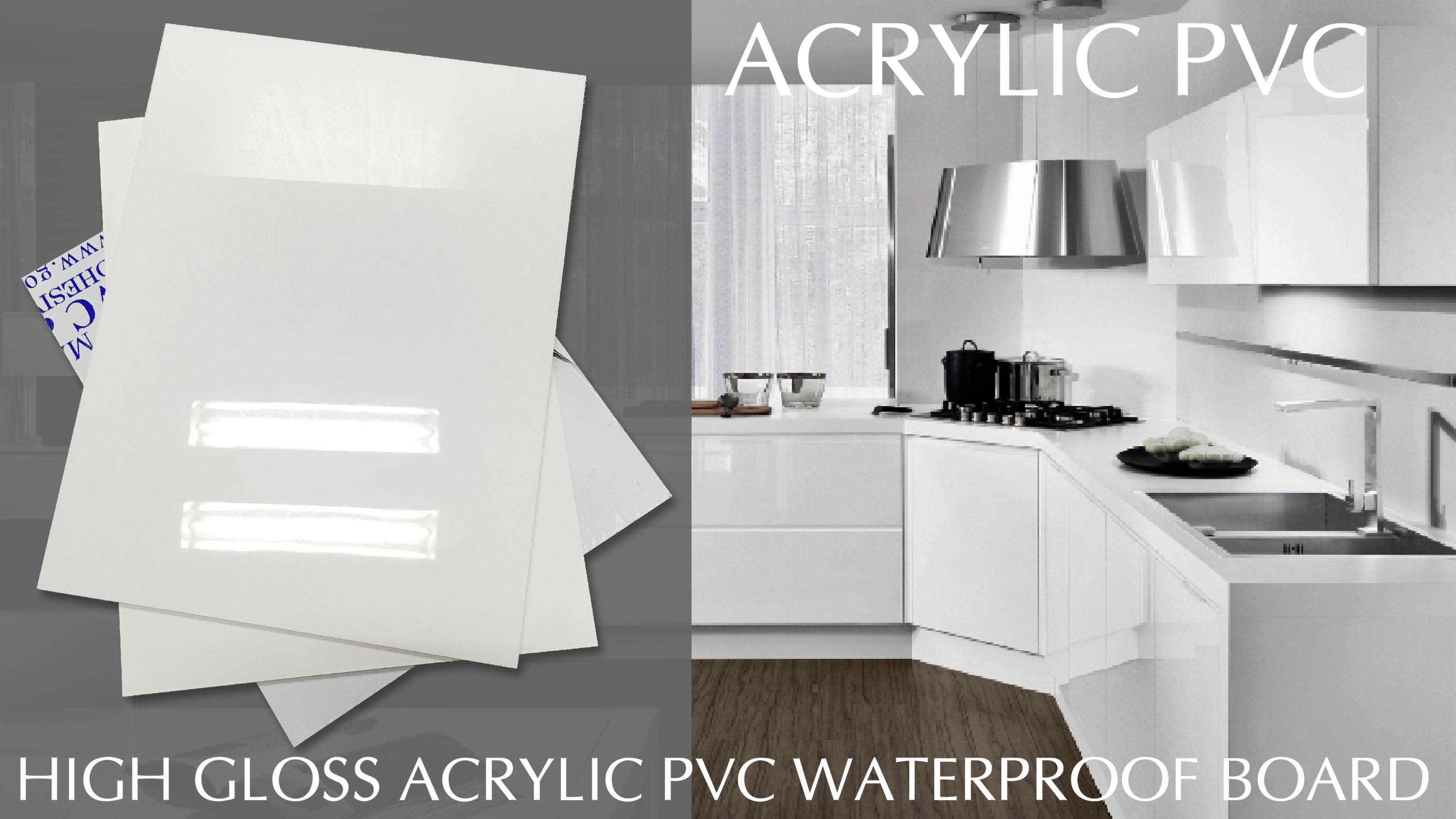 Tấm Acrylic phủ trên ván EPVC S8 dành cho tủ bếp hiện đại